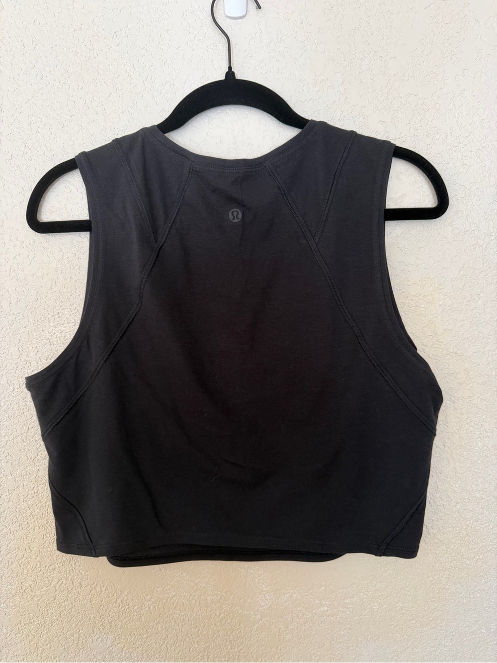 Lululemon Muscle Love Crop Tank Black Pima Cotton Sleeveless Top Size 12 - Picture 2 of 4